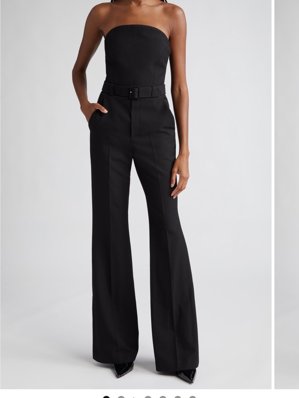 High-Waist Black Wide-Leg Jumpsuit Pant